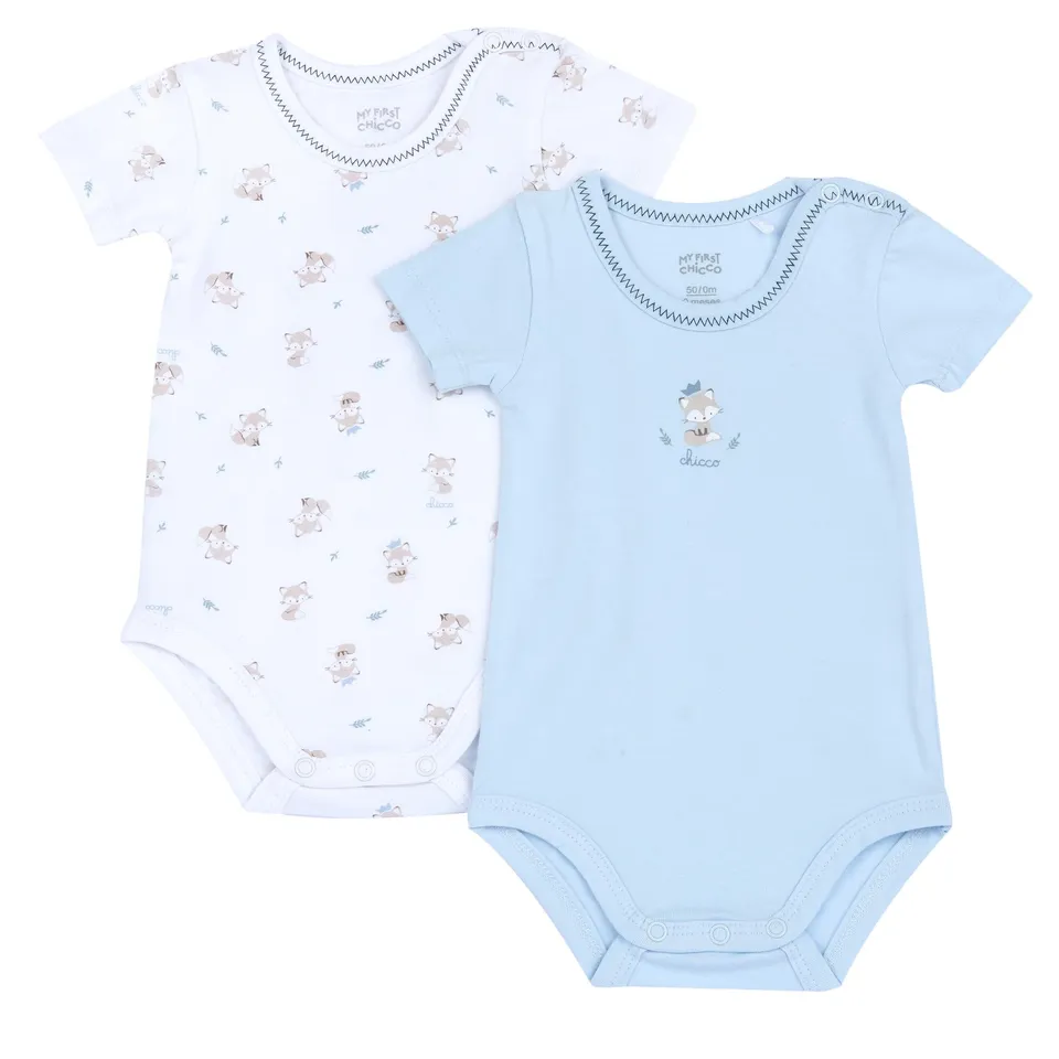 chicco-baby-body-set-kurzarm-9-monate-2-teilig-baumwolle image 1