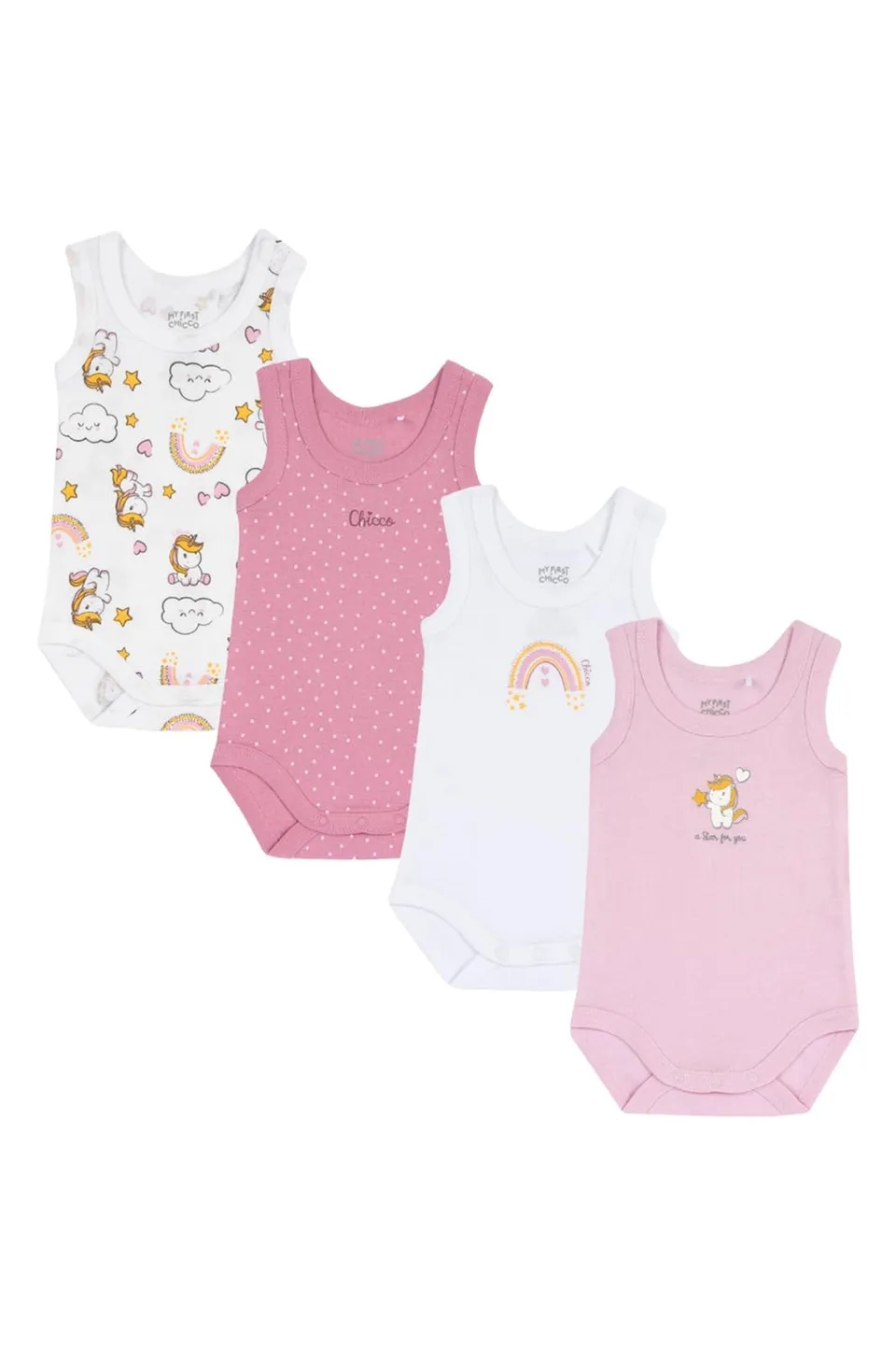 chicco-baby-bodys-m-dchen-9-monate-4er-set-baumwolle image 1