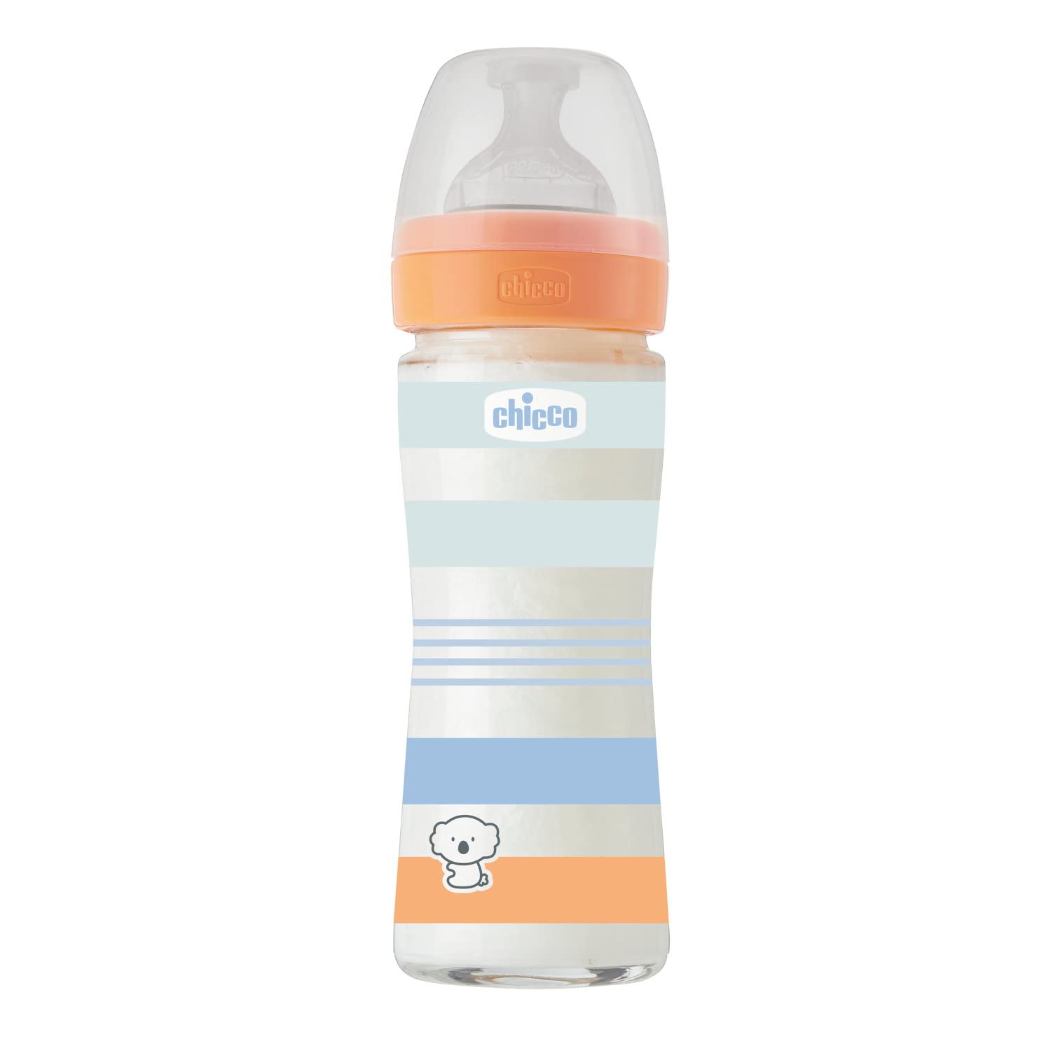 chicco-well-being-glas-babyflasche-240-ml-blau-silikon-anti-kolik image 1