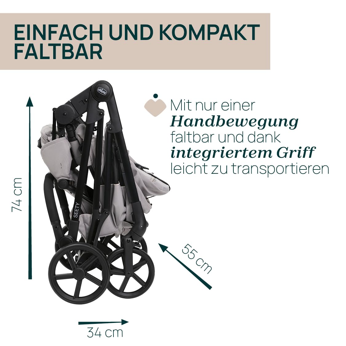 chicco-seety-kinderwagen-grau-bis-22-kg-faltbar-7-kg-leicht image 6