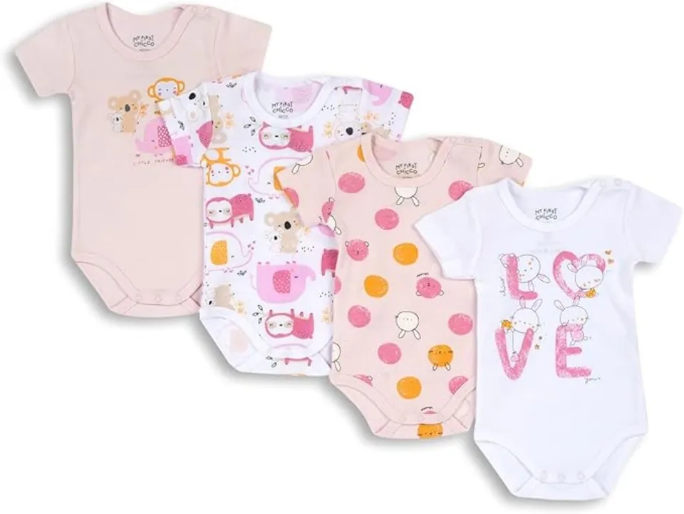 chicco-baby-body-m-dchen-4er-set-kurzarm-baumwolle-rose image 1