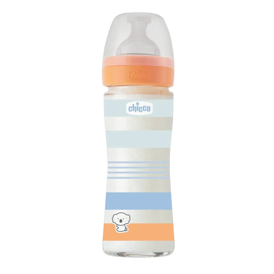 chicco-well-being-glas-babyflasche-240-ml-blau-silikon-anti-kolik image 1