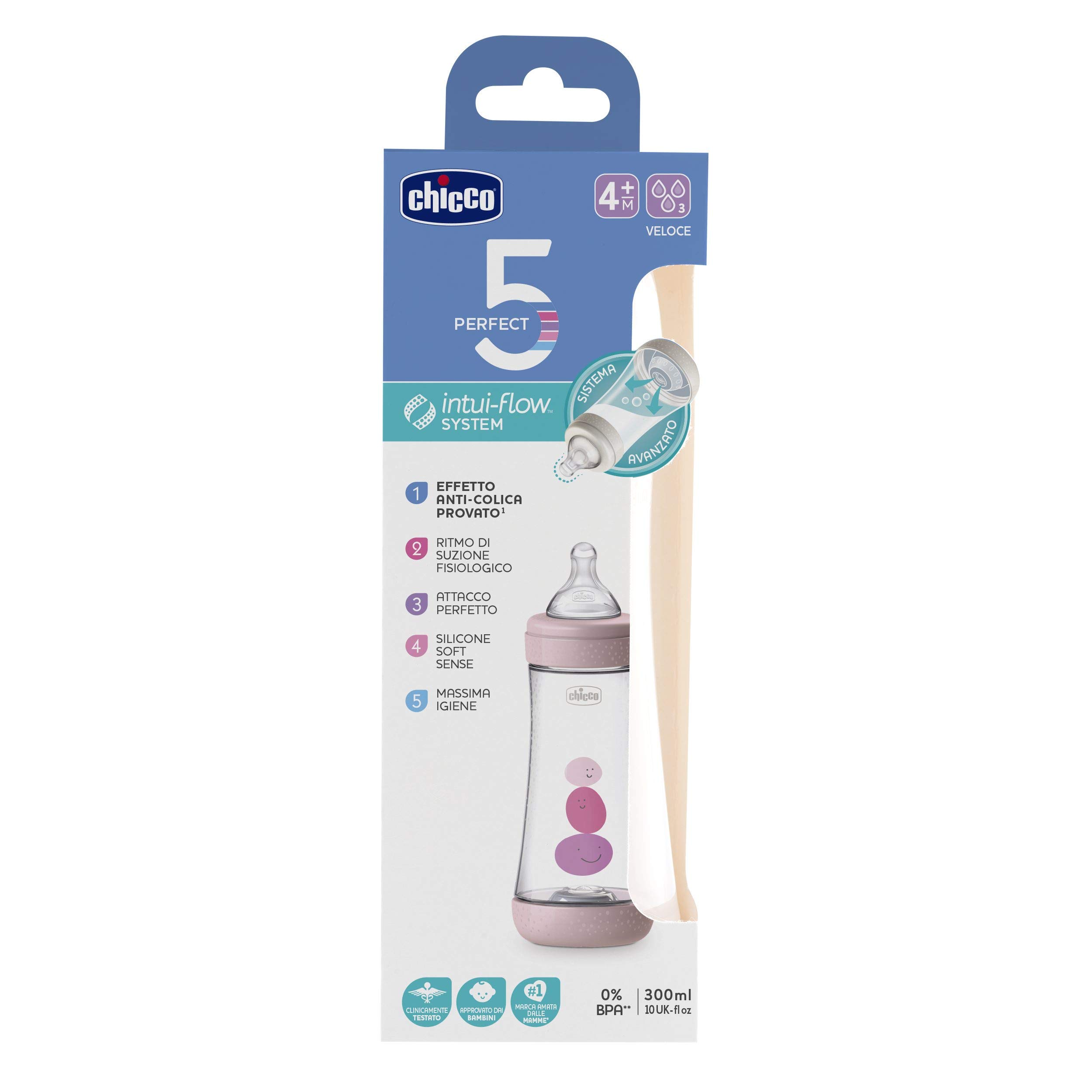chicco-perfect-5-babyflasche-300ml-pink-4-monate image 2