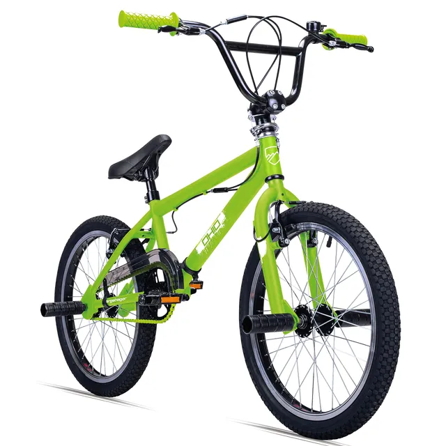 bergsteiger-ohio-20-zoll-bmx-freestyle-toxic-green-matt-mit-rotor image 1