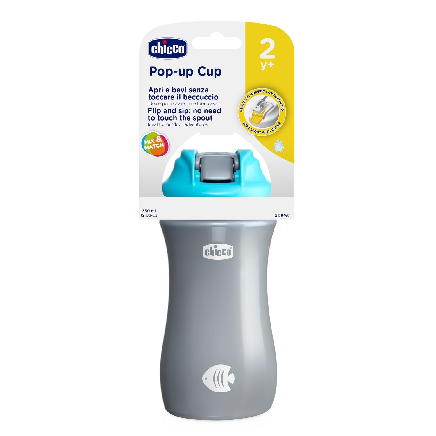 chicco-pop-up-cup-trinkbecher-350-ml-hellblau-silikon image 2