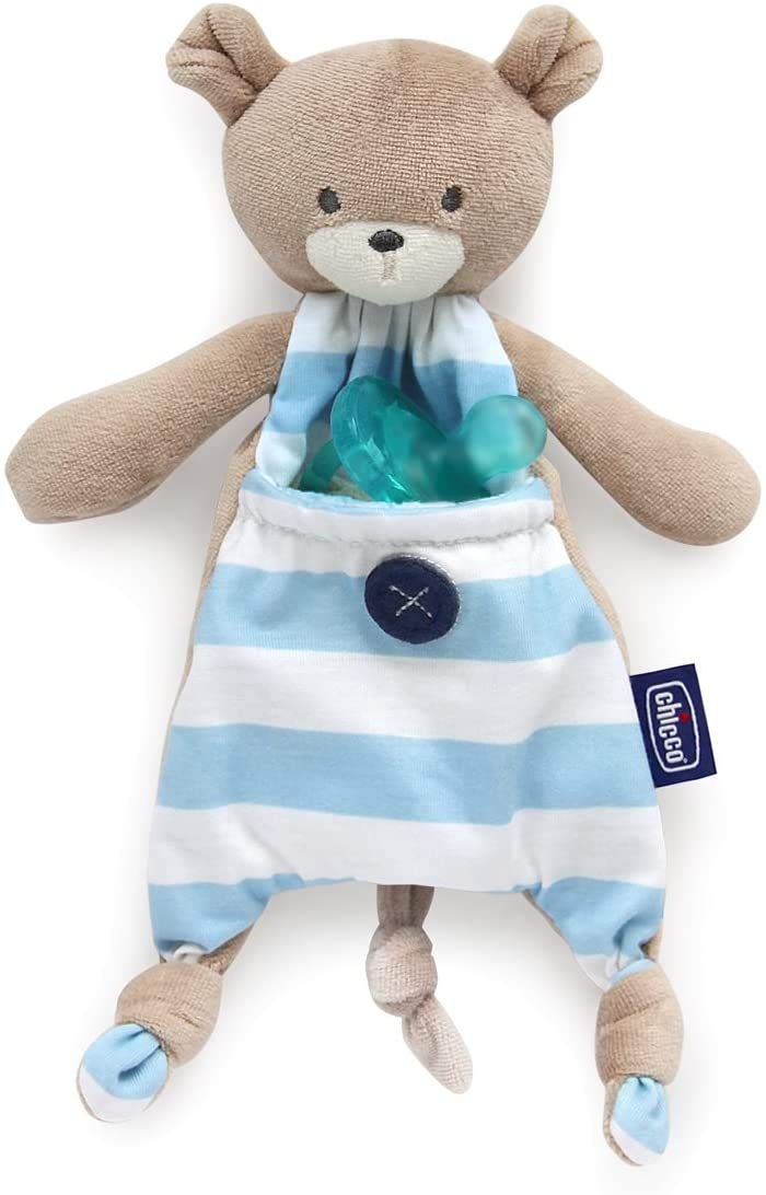 chicco-pocket-friend-schnullerhalter-b-r-blau-kuscheltier image 3