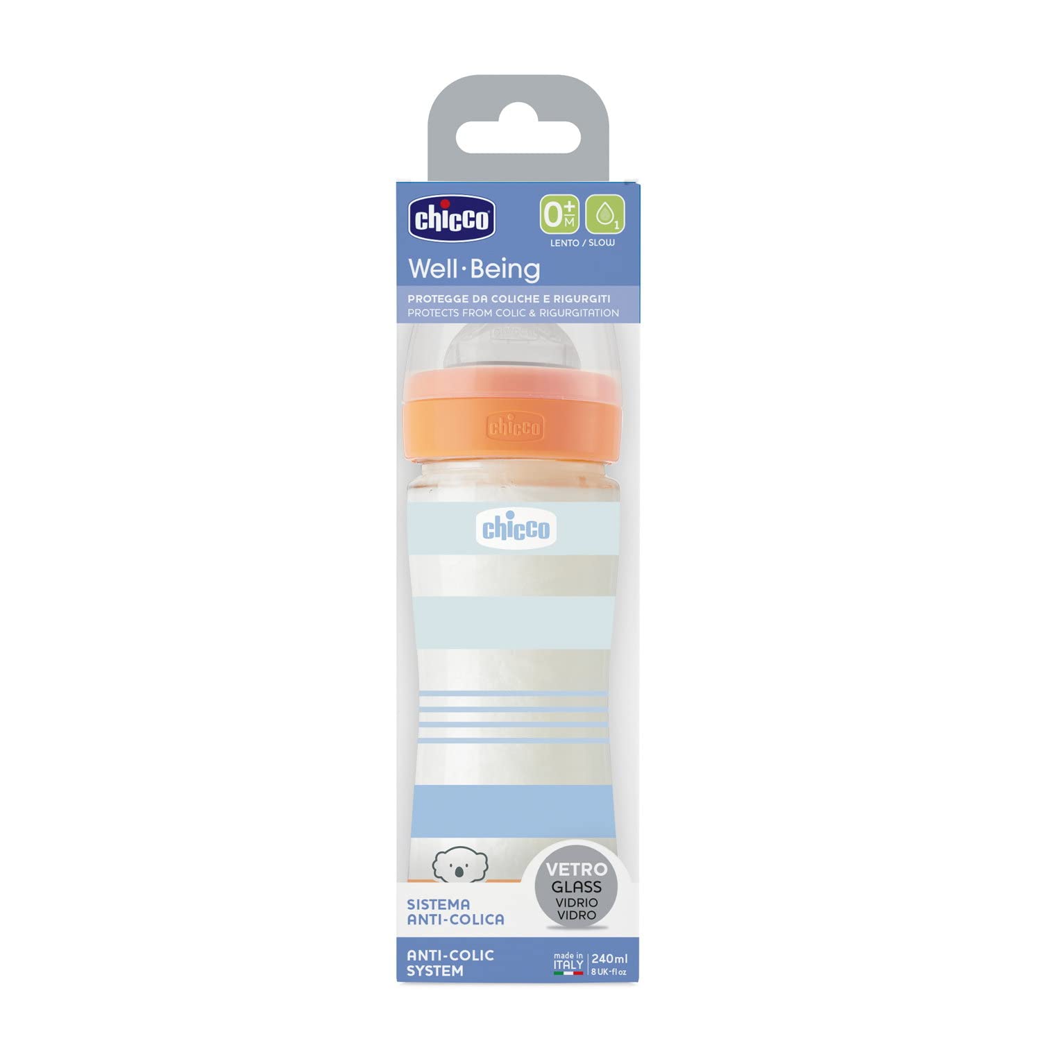 chicco-well-being-glas-babyflasche-240-ml-blau-silikon-anti-kolik image 3