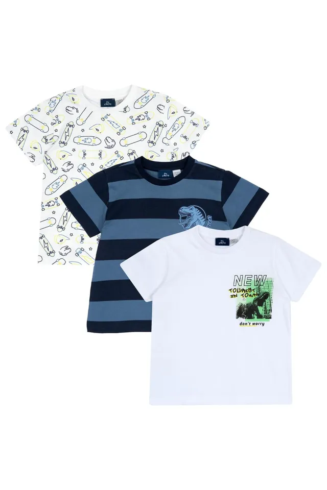 chicco-kinder-t-shirt-3er-set-kurzarm-wei-100-baumwolle image 1