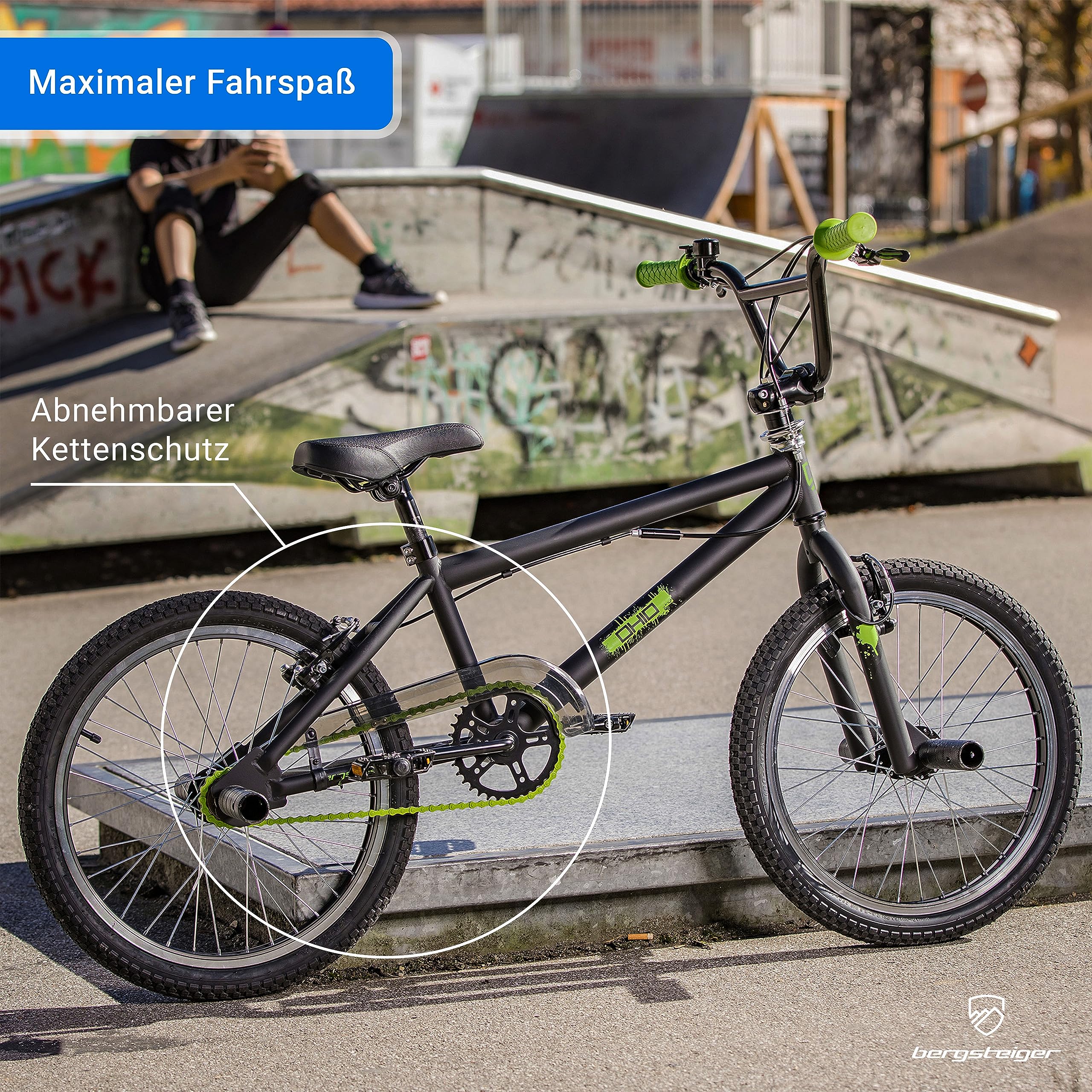 bergsteiger-ohio-20-zoll-bmx-freestyle-toxic-green-matt-mit-rotor image 2