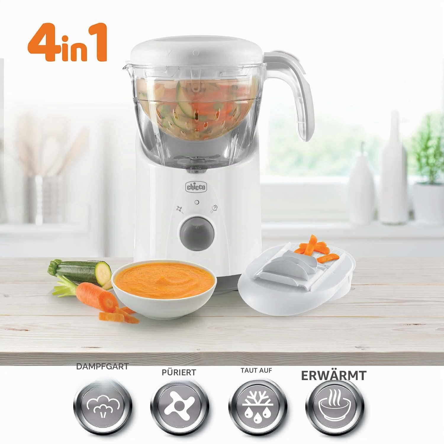 chicco-easy-meal-babynahrungszubereiter-dampfgarer-mixer image 2