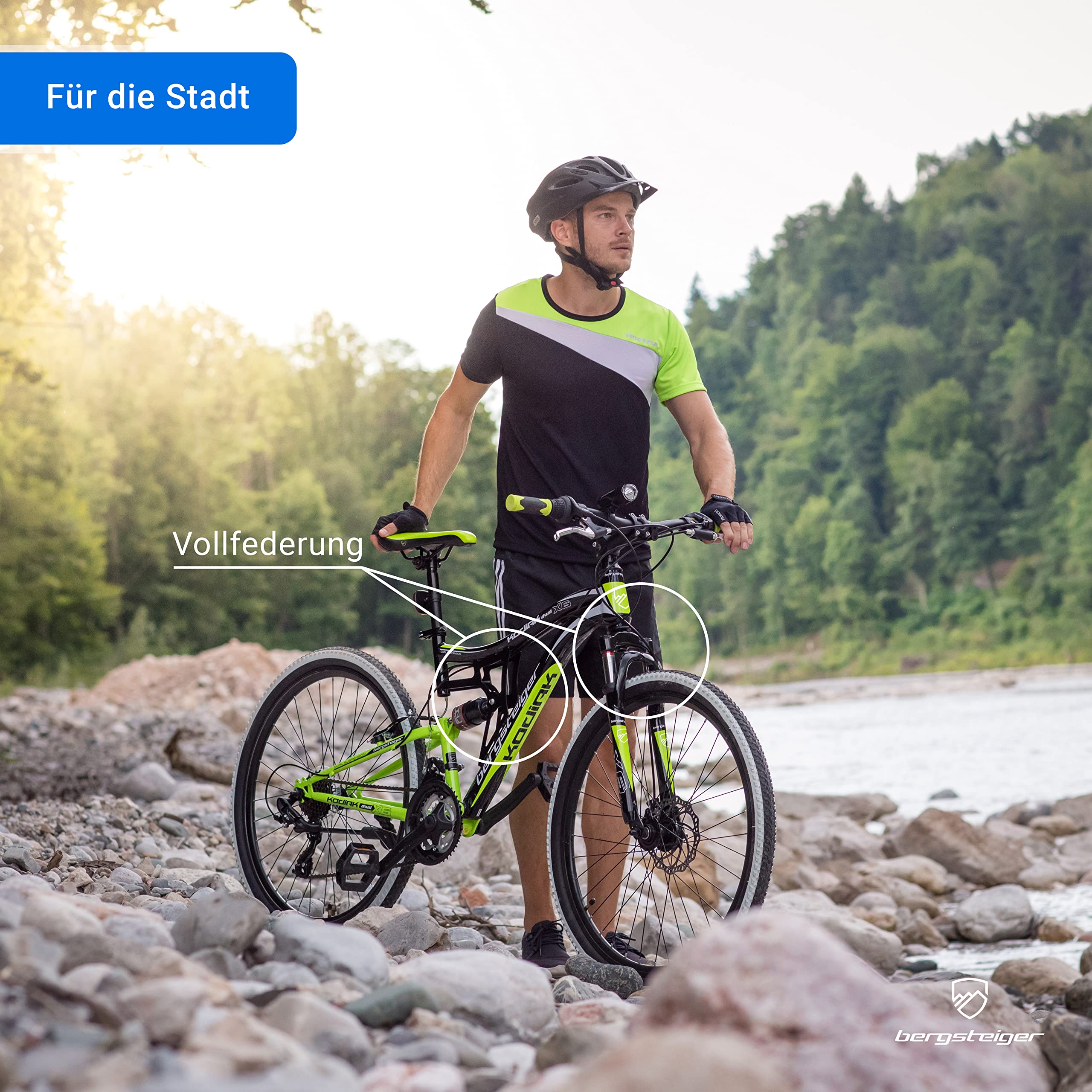 bergsteiger-kodiak-fully-mtb-24-zoll-grau-pink-21-gang image 2
