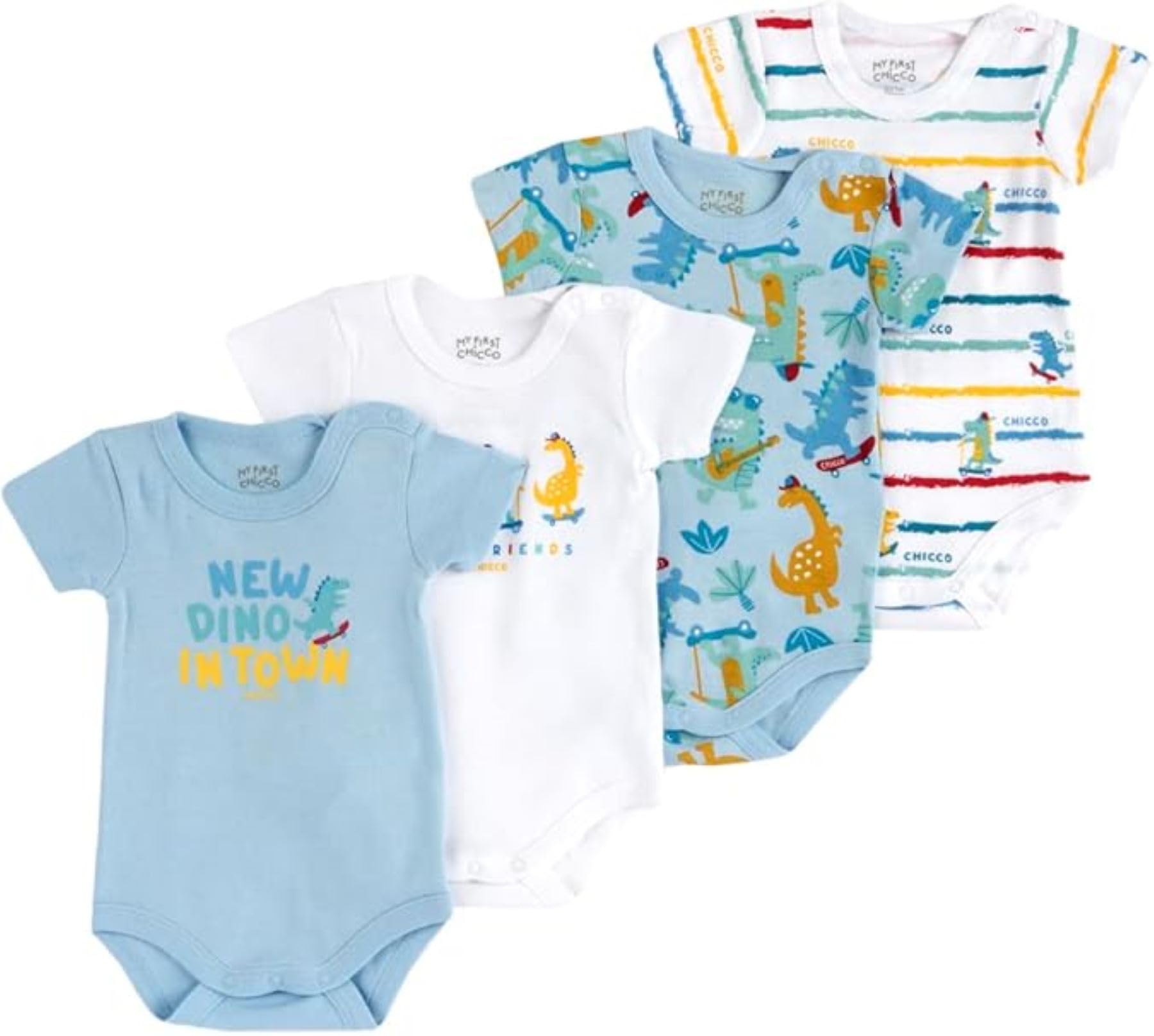 chicco-baby-bodys-4er-set-kurzarm-baumwolle-wei-blau image 8