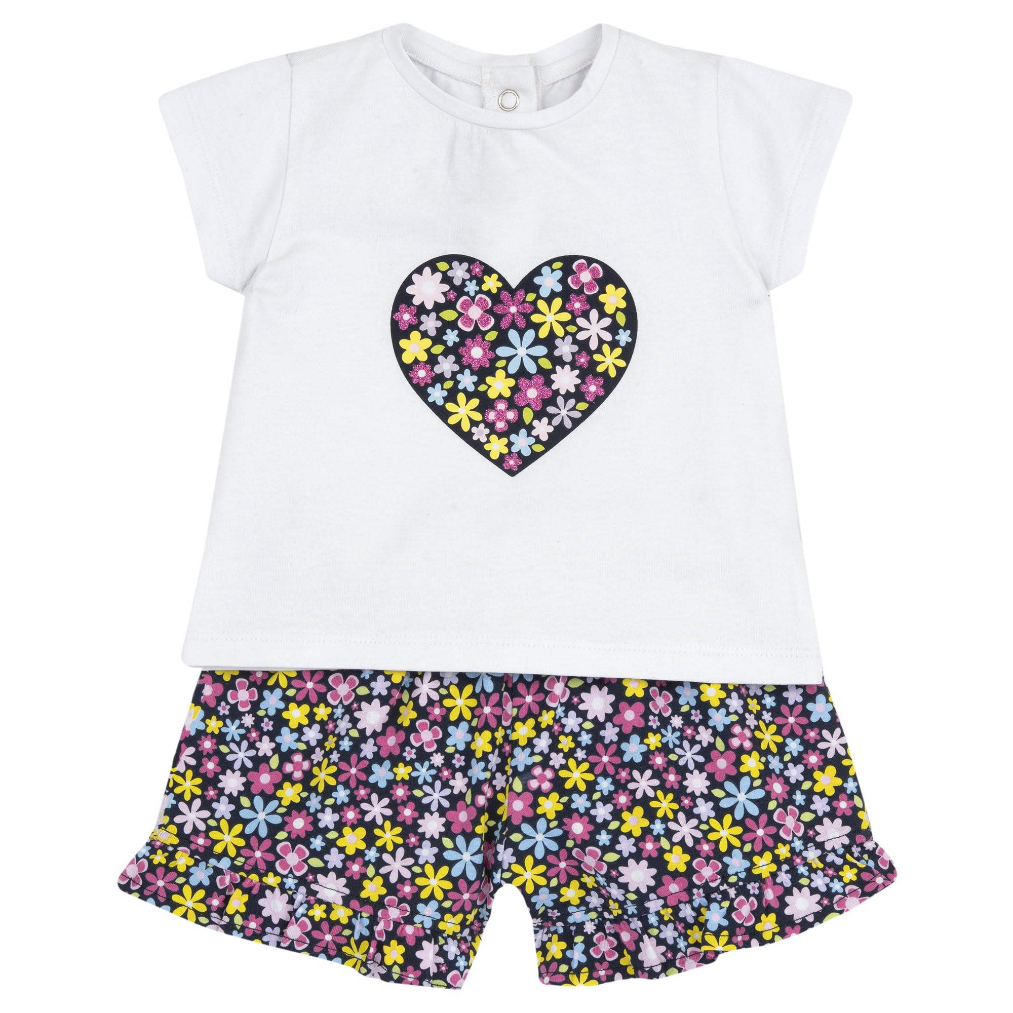 chicco-m-dchen-set-t-shirt-mit-kragen-shorts-weicher-stoff-261 image 1