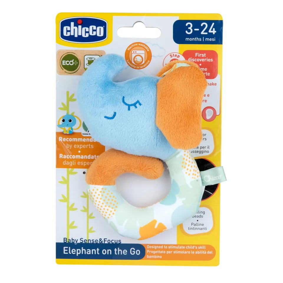 chicco-soft-rassel-elefant-aus-recycling-stoff image 1