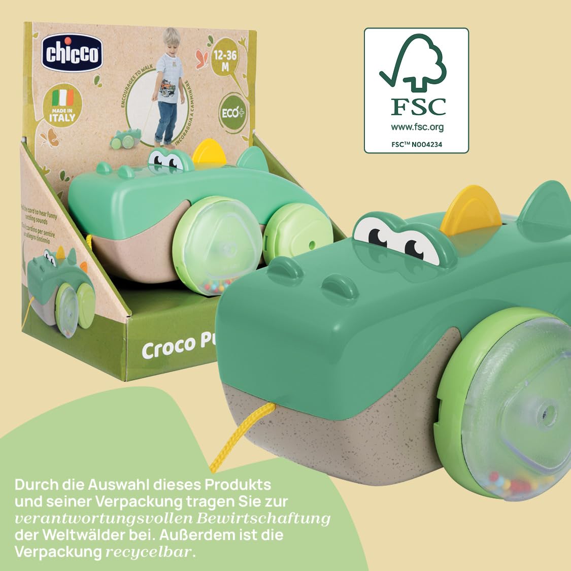 chicco-eco-krokodil-nachziehspielzeug-12-36-monate-recycelt image 7