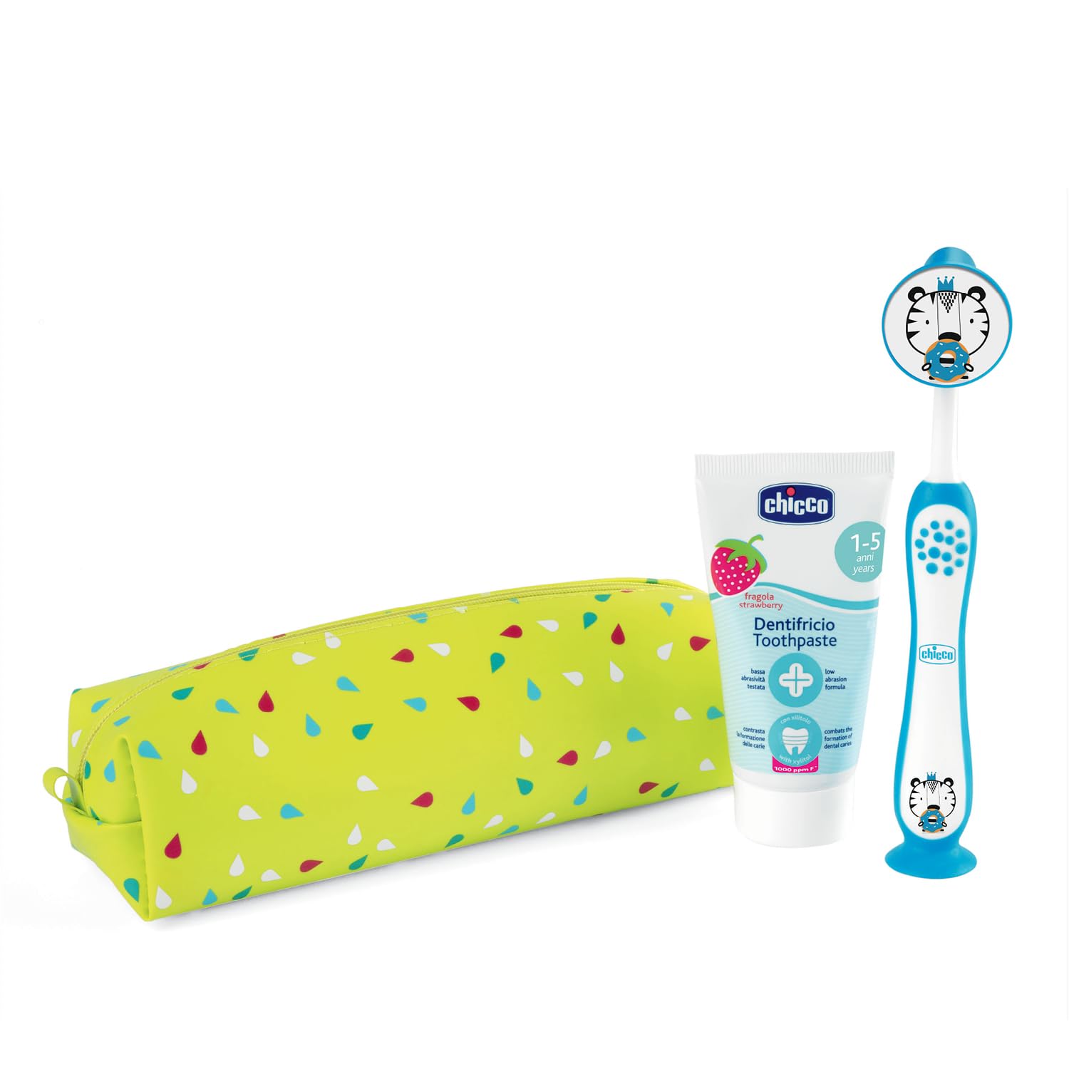 chicco-zahnbuerste-zahnpasta-set-apfel-banane-6-36-monate-blau image 5
